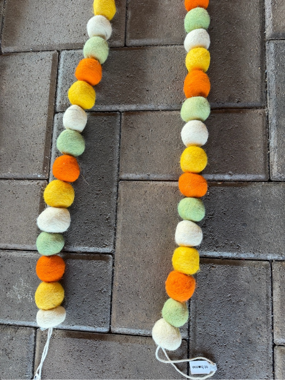 Felt Ball Garland in Orange, Yellow, Green, and Cream